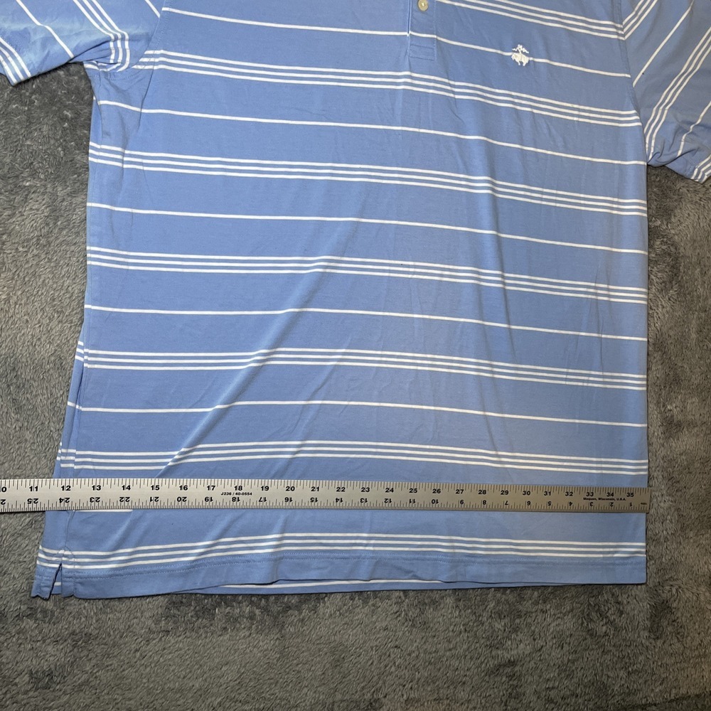 Brooks Brothers Men's SZ 2XL 1818 Cotton Short Sleeve Blue White Striped Polo - Picture 4 of 15